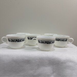 Vintage Old Town Blue Pyrex Cup Set